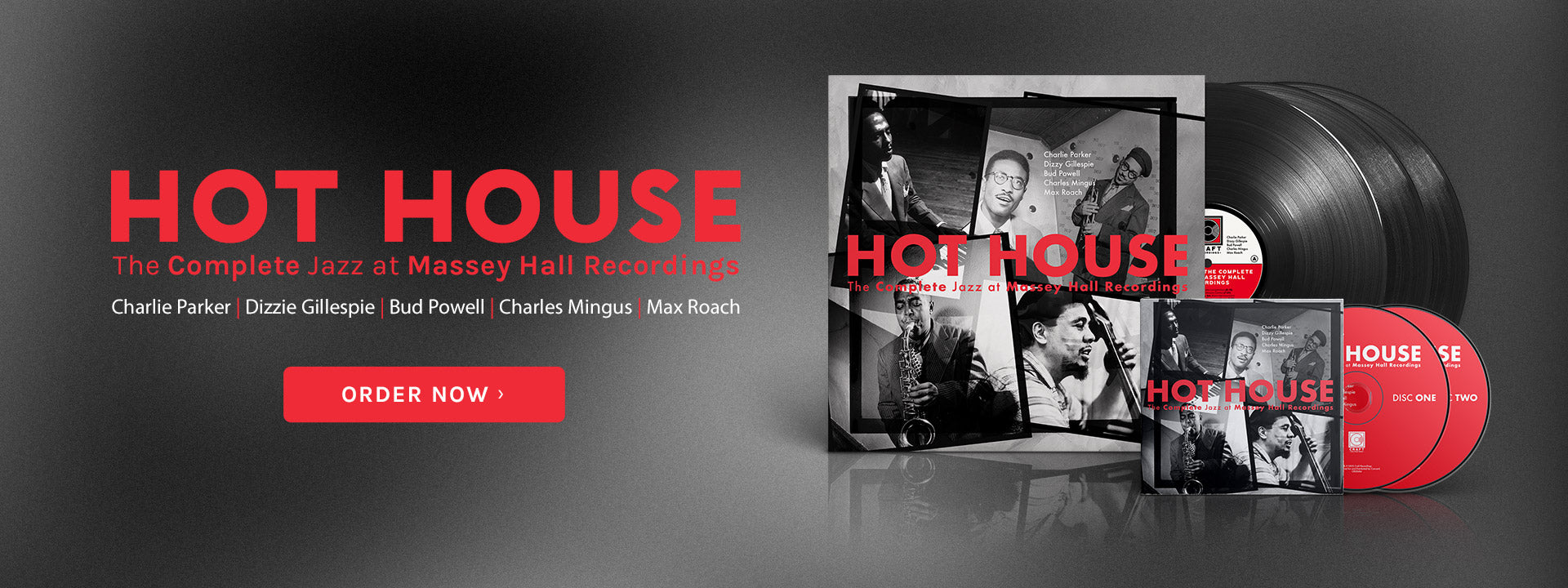 Hot House - The complete jazz at Massey Hall recordings. Order now.